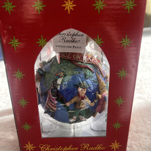 Christopher Radko “United for Peace” Glass Ornament NIB 2000 Handcrafted Collect